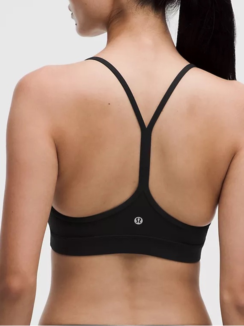 lululemon athletica Flow Y black thin-strap racerback sports bra